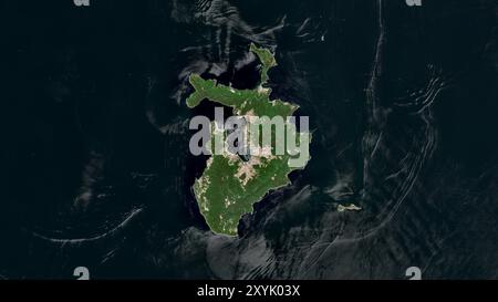 Haiyang Island dans la mer jaune sur une image satellite prise le 23 mai 2023 Banque D'Images