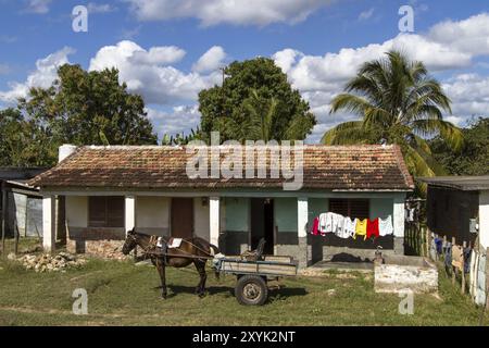 Maison typique sur l'île caribéenne de Cuba Banque D'Images