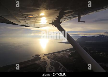 Vol au-dessus du parc national de Katmai en Alaska Banque D'Images