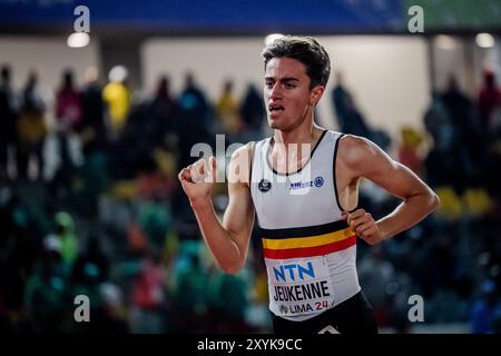 Lima, Pérou. 29 août 2024. Le belge Simon Jeukenne réagit après le 3000m masculin, lors des Championnats du monde d'athlétisme U20, jeudi 29 août 2024, à Lima, au Pérou. Les championnats du monde se déroulent du 27 au 31 août. BELGA PHOTO SONYA MALETER crédit : Belga News Agency/Alamy Live News Banque D'Images