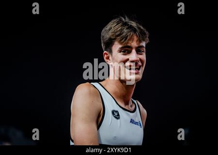 Lima, Pérou. 29 août 2024. Le belge Simon Jeukenne réagit après le 3000m masculin, lors des Championnats du monde d'athlétisme U20, jeudi 29 août 2024, à Lima, au Pérou. Les championnats du monde se déroulent du 27 au 31 août. BELGA PHOTO SONYA MALETER crédit : Belga News Agency/Alamy Live News Banque D'Images