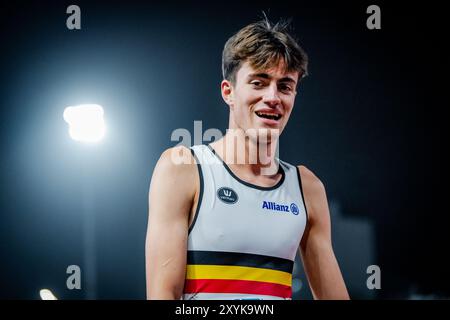 Lima, Pérou. 29 août 2024. Le belge Simon Jeukenne réagit après le 3000m masculin, lors des Championnats du monde d'athlétisme U20, jeudi 29 août 2024, à Lima, au Pérou. Les championnats du monde se déroulent du 27 au 31 août. BELGA PHOTO SONYA MALETER crédit : Belga News Agency/Alamy Live News Banque D'Images