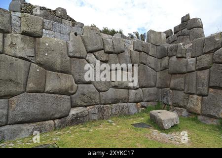 Mur Inca transparente dans la forteresse inca de Sacsayhuaman Cusco Pérou Banque D'Images