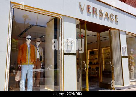 Magasin de mode VERSACE sur Rodeo Drive, Beverly Hills Banque D'Images