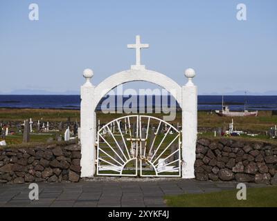 Tor Tor à Hvalsneskirkja sur la péninsule de Reykjanes en Islande Banque D'Images