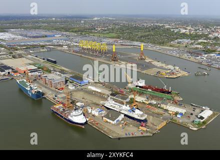 Kaiserdock et la péninsule ABC dans le port nord de Bremerhaven. Kaiserdock et péninsule ABC à Bremerhaven Banque D'Images