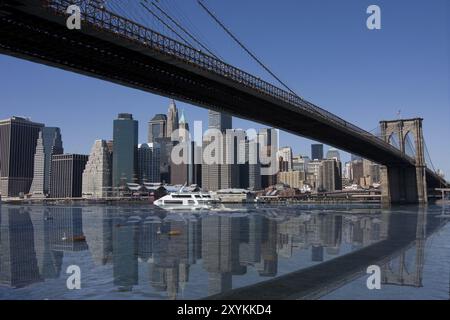 Pont de Brooklyn et Manhattan à New York City Banque D'Images