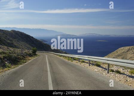 Route côtière de Stara Baska, route côtière de Stara Baska Banque D'Images