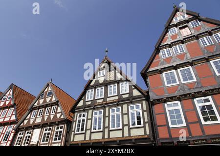 Celle, Allemagne, 19 avril 2014 : photographie de maisons à colombages à Schuhstrasse, Europe Banque D'Images