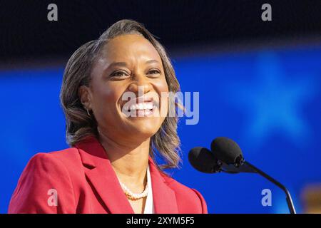 Chicago, Illinois, 19 août 2024- le sénateur californien Laphonza Butler à la Convention nationale démocrate. Banque D'Images