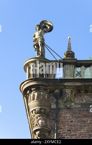 Détail du toit de la mairie à Brême Banque D'Images