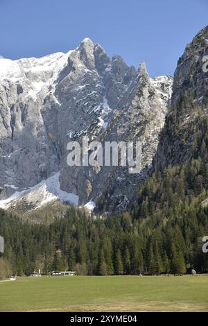 Scharitzkehlalm et Hoher Goell montagne 2, 522 m (8, 274 ft), Endstal, Berchtesgaden Alpes, Allemagne, Europe Banque D'Images