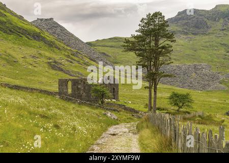 La ruine de l'Rhosydd près de Blaenau Ffestiniog Capel, Gwynedd, Pays de Galles, Royaume-Uni Banque D'Images