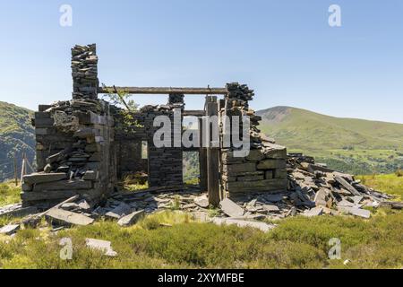 Maison à l'abandon à Dinorwic carrière près de Llanberis, Gwynedd, Pays de Galles, Royaume-Uni Banque D'Images