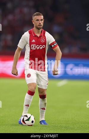 Amsterdam, pays-Bas. 29 août 2024. AMSTERDAM, PAYS-BAS - AOÛT 29 : Jordan Henderson de l'AFC Ajax lors du match de play-offs de l'UEFA Europa League entre l'AFC Ajax et Jagiellonia Bialystok au Johan Cruijff Arena le 29 août 2024 à Amsterdam, pays-Bas. (Photo de Peter Lous/Orange Pictures) crédit : Orange pics BV/Alamy Live News Banque D'Images