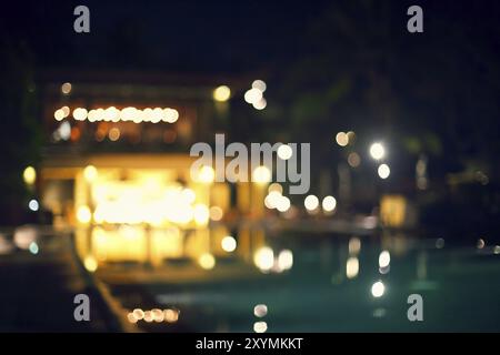 Abstract bokeh floue Lumières de ville au centre-ville de nuit Banque D'Images