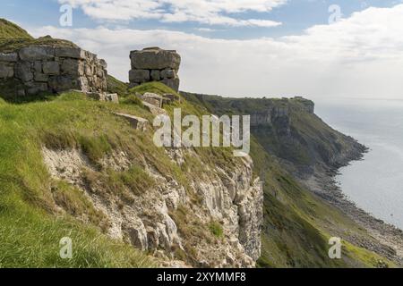 South West Coast Path à l'Alléluia Bay, île de Portland, Jurassic Coast, Dorset, UK Banque D'Images