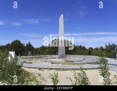 Cadran solaire et calendrier sur la dune de Parnidden Banque D'Images