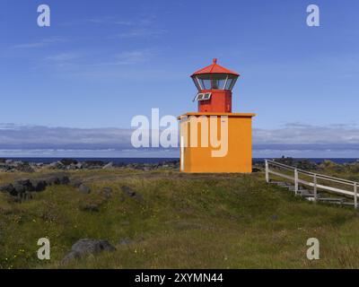 Phare de Oendverðarnis sur la péninsule de Snaefellsnes en Islande Banque D'Images