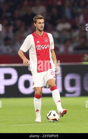 Amsterdam, pays-Bas. 29 août 2024. AMSTERDAM, PAYS-BAS - AOÛT 29 : Daniele Rugani de l'AFC Ajax lors du match de play-offs de l'UEFA Europa League entre l'AFC Ajax et Jagiellonia Bialystok à la Johan Cruijff Arena le 29 août 2024 à Amsterdam, pays-Bas. (Photo de Peter Lous/Orange Pictures) crédit : dpa/Alamy Live News Banque D'Images