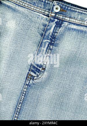 Fond de détail de couture de détail de couture de jupe en denim délavé de pierre Banque D'Images