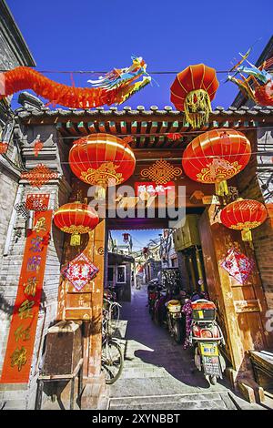 Rue Huguosi dans le district de Xicheng Pékin Chine du Nord Chine sur 01.03.2017 Banque D'Images