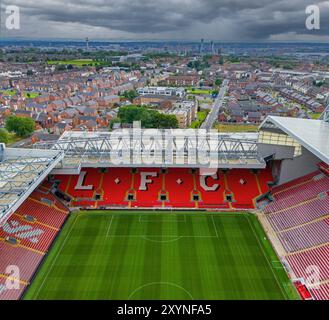 Liverpool Football Club, Anfield Stadium. Image aérienne. 28 août 2024. Banque D'Images