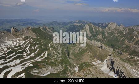 Vue du Mont Santis vers Appenzell Banque D'Images