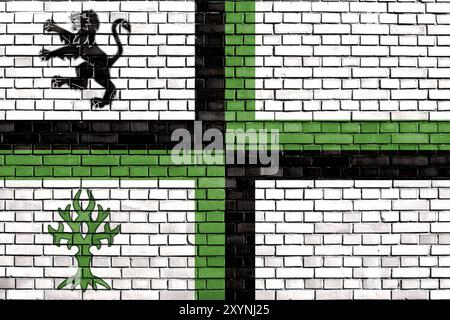 Drapeau de Bloxwich peint sur un mur de briques Banque D'Images