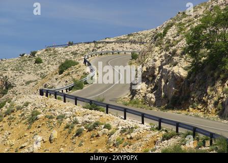 Route côtière de Stara Baska, route côtière de Stara Baska Banque D'Images