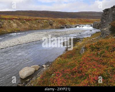 Hvannadalsa est une rivière où vous pouvez pêcher le saumon dans le nord-ouest de l'Islande. Hvannadalsa est une rivière à saumon à trois tiges, située sur la côte ouest Banque D'Images