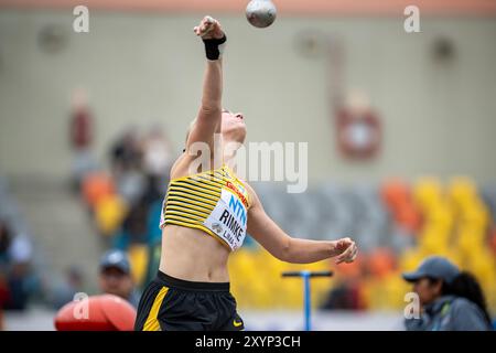 Chantal RIMKE (LC Jena), ALLEMAGNE, poids mis femmes PER, Leichtathletik, Athlétisme, Championnats du monde d'athlétisme U20 Lima 24, Leichtathletik Weltmeisterschaften, 30.08.2024, Foto : Eibner-Pressefoto/Jan Papenfuss Banque D'Images