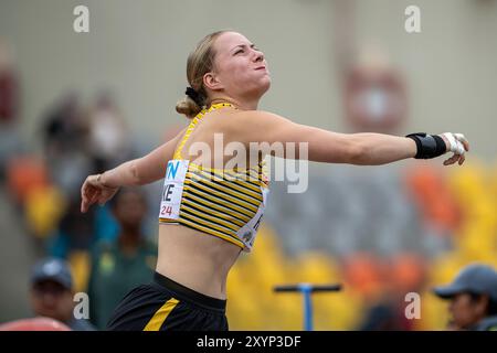 Chantal RIMKE (LC Jena), ALLEMAGNE, poids mis femmes PER, Leichtathletik, Athlétisme, Championnats du monde d'athlétisme U20 Lima 24, Leichtathletik Weltmeisterschaften, 30.08.2024, Foto : Eibner-Pressefoto/Jan Papenfuss Banque D'Images