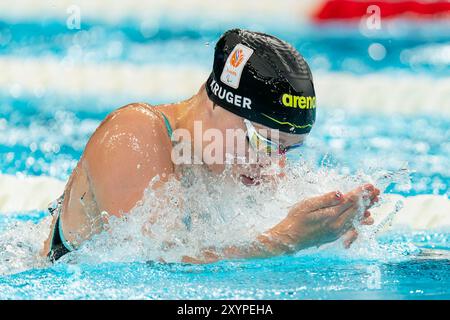 Nanterre, France. 30 août 2024. NANTERRE, FRANCE - AOÛT 30 : Lisa Kruger, des pays-Bas, en compétition dans le 100m brasse féminin - finale SB9 lors de la deuxième journée de para natation - Paris 2024 Jeux paralympiques d'été à Paris la Défense Arena le 30 août 2024 à Nanterre, France. (Photo de Joris Verwijst/Agence BSR) crédit : Agence BSR/Alamy Live News Banque D'Images