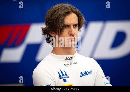 Monza, Italie. 30 août 2024. RAMOS Santiago (mex), Trident, Dallara F3 2019, portrait lors de la 10ème manche du Championnat FIA de formule 3 2024 du 30 août au 1er septembre 2024 sur l'Autodromo Nazionale Monza, à Monza, Italie - photo Sebastian Rozendaal/Agence photo néerlandaise/DPPI crédit : DPPI Media/Alamy Live News Banque D'Images