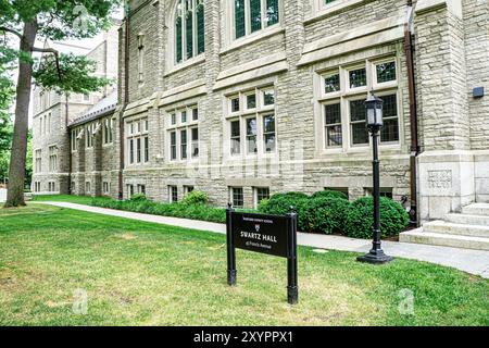 Swartz Hall, Harvard Divinity School, extérieur du bâtiment, Harvard University, Cambridge, Massachusetts, États-Unis Banque D'Images