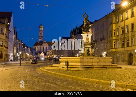 Fontaine Hercules, Augsbourg, Bavière Allemagne Banque D'Images