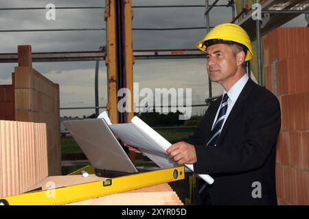 Architecte sur le chantier Banque D'Images