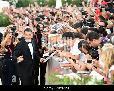 Venise, Italie. 30 août 2024. L'acteur espagnol Antonio Banderas assiste à la première de Babygirl au 81e Festival du film de Venise à Venise, en Italie, le vendredi 30 août 2024. Photo de Rune Hellestad/ crédit : UPI/Alamy Live News Banque D'Images