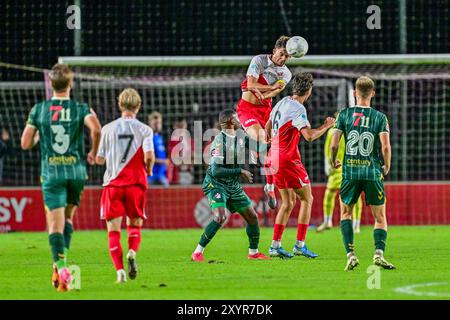 Utrecht, pays-Bas. 30 août 2024. UTRECHT, 30-08-2024, complexe sportif Zoudenbalch. Néerlandais KeukenKampioen Divisie saison de football 2024-2025. Joueur Jong FC Utrecht Wessel Kooy pendant le match Jong FC Utrecht - FC Emmen. Crédit : Pro Shots/Alamy Live News Banque D'Images