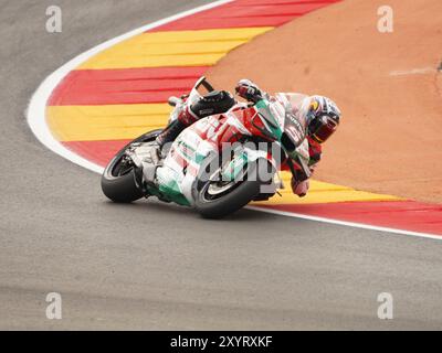 Alvcaniz, Espagne. 30 août 2024. 05 Johann Zarco (Fra-Honda LCR) lors du Moto Grand Prix GoPro d'Aragon essais libres MotoGP vendredi, MotoGP d'Espagne au circuit Motorland à Alcaniz le 30 août 2024 à Alcaniz, Espagne. (Photo de Fabio Averna/Sipa USA) crédit : Sipa USA/Alamy Live News Banque D'Images