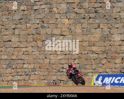 Alvcaniz, Espagne. 30 août 2024. 12 Maverick Viñales (Spa-Aprilia Racing) lors du Moto Grand Prix GoPro d'Aragon essais libres MotoGP vendredi, MotoGP d'Espagne au circuit Motorland à Alcaniz le 30 août 2024 à Alcaniz, Espagne. (Photo de Fabio Averna/Sipa USA) crédit : Sipa USA/Alamy Live News Banque D'Images