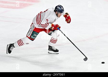 Eishockey DEL 25 : TimoCom NRW-Cup Düsseldorfer EG vs Kölner haie Am 30.8.2024 in der Yayla Arena in Krefeld Düsseldorfs Tyler angle (Nr.77) Foto : osnapix Banque D'Images