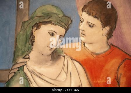 Peinture de Pablo Picasso appelé les amoureux peints 1923, image recadrée Banque D'Images