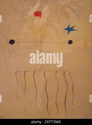 Peinture de Joan Miro appelé tête d'un paysan catalan peint en 1924 Banque D'Images