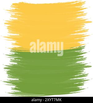 Coup de pinceau jaune et vert. Fond aquarelle peint à la main avec des coups de pinceau jaunes et verts. Espace de copie isolé. Cartes, affiche, bannière, dépliant, étiquette de prix, etiquette ou bande. Illustration vectorielle Illustration de Vecteur