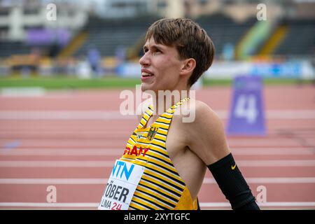 Tom Stober (TV Wetzlar), ALLEMAGNE, 4x400m Relay Men PER, Leichtathletik, Athlétisme, Championnats du monde d'athlétisme U20 Lima 24, Leichtathletik Weltmeisterschaften, 30.08.2024, Foto : Eibner-Pressefoto/Jan Papenfuss Banque D'Images