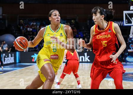 Espagne, Tenerife, 28 septembre 2018 : la joueuse australienne Liz Cambage en action lors de la Coupe du monde féminine de basket-ball FIBA 2018 Banque D'Images