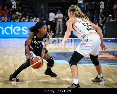 Espagne, Tenerife, 28 septembre 2018 : Olivia Epoupa, joueuse française de basket-ball, en action lors de la Coupe du monde féminine FIBA 2018 Banque D'Images