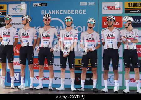 Ardooie, Belgique. 30 août 2024. Emirats Arabes Unis lors du Renewi Tour 2024, étape 3, Blankenberge - Ardooie le 30 août 2024 à Ardooie, Belgique. Photo de Laurent Lairys/ABACAPRESS. COM Credit : Abaca Press/Alamy Live News Banque D'Images